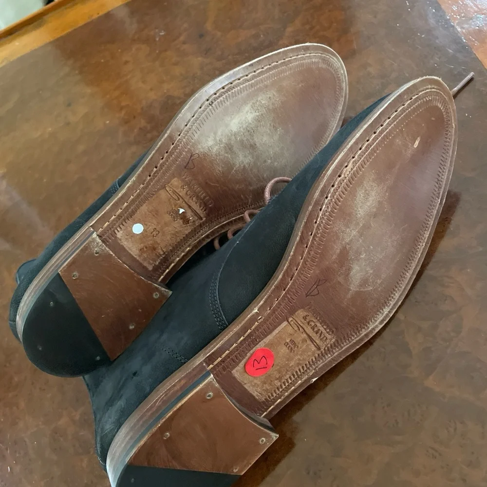 WARFIELD & GRAND Plain Toe Chukka Boots In Black Size 13 $189 NWOB
